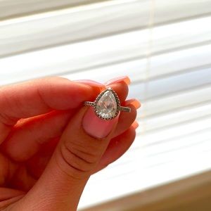 Pandora Sparkling Teardrop Halo Ring